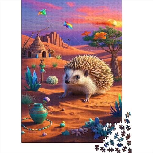 Afrikanischer Pygmäe Igel Puzzle 1000-teilige Schwer Puzzle Spielzeug Lernspiel Impossible Desert Igel Herausforderungsspielzeug Für Erwachsene Und Kinder in Bewährter 1000pcs (75x50cm) von CCIZFMQ