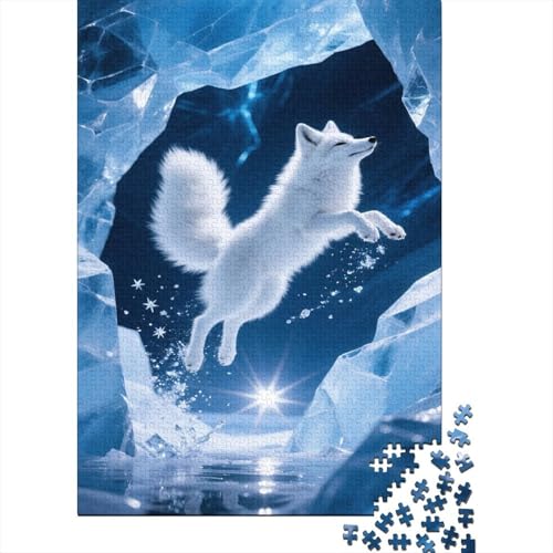 Arctic Fuchs Puzzle 1000-teilige Schwer Puzzle Spielzeug Lernspiel Impossible EIS Herausforderungsspielzeug Für Erwachsene Und Kinder Ab 14 Jahren 1000pcs (75x50cm) von CCIZFMQ