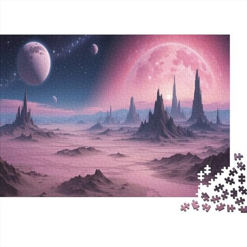 Außenplanet Wüste Puzzle 1000 Teile Schwer Puzzle Spielzeug Lernspiel Impossible Rosa Lila Mond Herausforderungsspielzeug Für Erwachsene Und Kinder in Bewährter 1000pcs (75x50cm) von CCIZFMQ