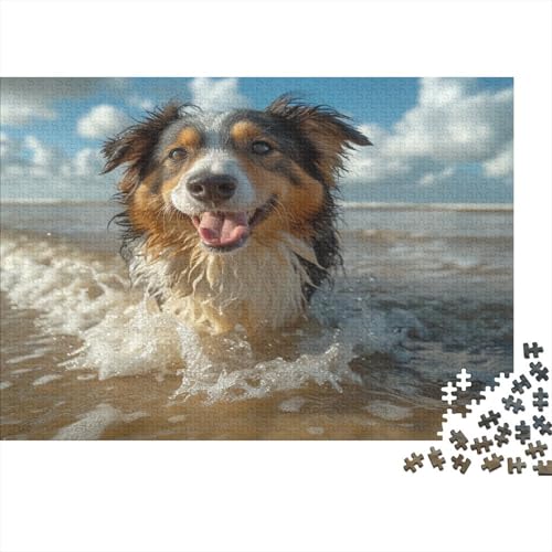 Australischer Schäfer Puzzle 1000 Teile Schwer Puzzle Spielzeug Pädagogisches Spiel Impossible Himmel Ozean Herausforderungsspielzeug Für Erwachsene Und Kinder Ab 14 Jahren 1000pcs (75x50cm) von CCIZFMQ
