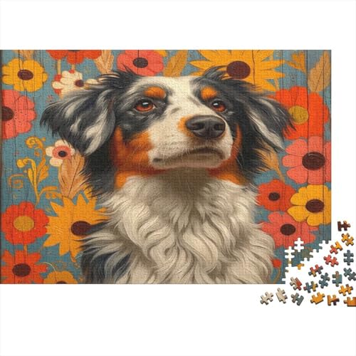 Australischer Schäferhund Puzzle 1000-teilige Schwer Puzzle Spielzeug Lernspiel Impossible Herausforderung Spielzeug Für Erwachsene Und Kinder Ab 12 Jahren 1000pcs (75x50cm) von CCIZFMQ