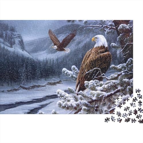 Bald Adler Puzzle 1000 Teile Schwer Puzzle Spielzeug Lernspiel Impossible Schneewald Herausforderung Spielzeug Für Erwachsene Und Kinder Ab 12 Jahren 1000pcs (75x50cm) von CCIZFMQ