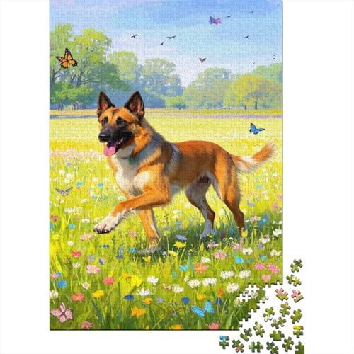 Belgischer Malinois Puzzle 1000 Teile Schwer Puzzle Spielzeug Lernspiel Impossible Cute Dog Herausforderung Spielzeug Für Erwachsene Kinder 1000pcs (75x50cm) von CCIZFMQ