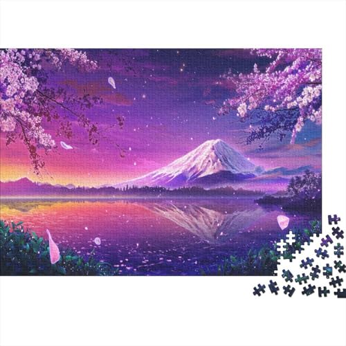Berg Fuji Puzzle 1000-teilige Schwer Puzzle Spielzeug Lernspiel Impossible Cherry Blossom Lake Herausforderung Spielzeug Für Erwachsene Und Kinder in Bewährter 1000pcs (75x50cm) von CCIZFMQ