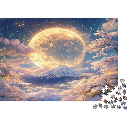 Berg Fuji Puzzle 1000-teilige Schwer Puzzle Spielzeug Lernspiel Impossible Vollmond Herausforderung Spielzeug Für Erwachsene Kinder 1000pcs (75x50cm) von CCIZFMQ