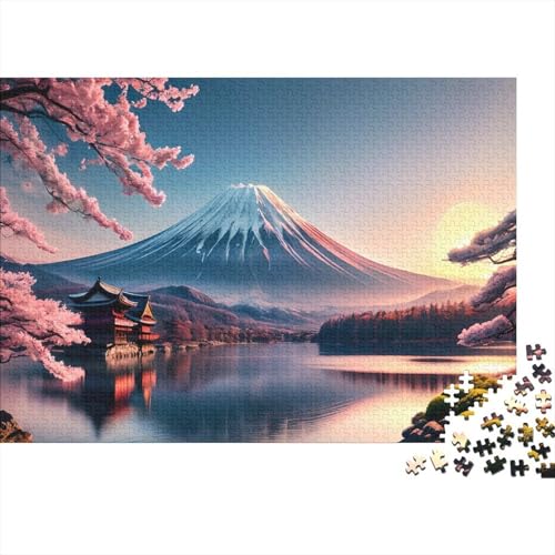 Berg Fuji Puzzles 1000-teilige Schwer Puzzle Spielzeug Lernspiel Impossible Kirschblüte Herausforderungsspielzeug Für Erwachsene Und Kinder in Bewährter 1000pcs (75x50cm) von CCIZFMQ