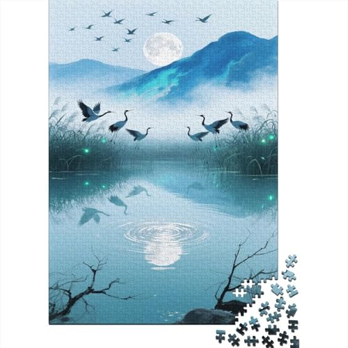 Berg Puzzle 1000 Teile Schwer Puzzle Spielzeug Lernspiel Impossible Mondnachtsee Herausforderungsspielzeug Für Erwachsene Und Kinder Ab 14 Jahren 1000pcs (75x50cm) von CCIZFMQ