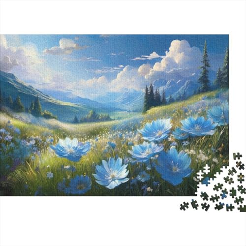 Bergblumen Meer Puzzles 1000 Teile Schwer Puzzle Spielzeug Lernspiel Impossible Blauer Himmel Cloud Herausforderung Spielzeug Für Erwachsene Kinder 1000pcs (75x50cm) von CCIZFMQ