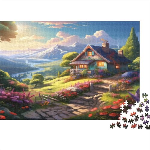 Berghütte Puzzle 1000-teilige Schwer Puzzle Spielzeug Lernspiel Impossible House Herausforderungsspielzeug Für Erwachsene Und Kinder in Bewährter 1000pcs (75x50cm) von CCIZFMQ