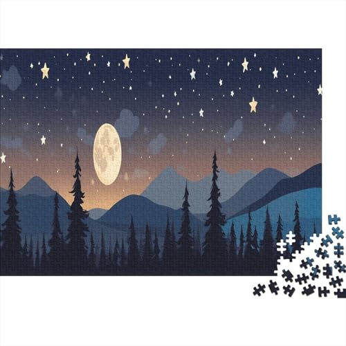 Bergwald Puzzles 1000 Teile Schwer Puzzle Spielzeug Pädagogisches Spiel Impossible Mond Sternenhimmel Herausforderungsspielzeug Für Erwachsene Und Kinder in Bewährter 1000pcs (75x50cm) von CCIZFMQ