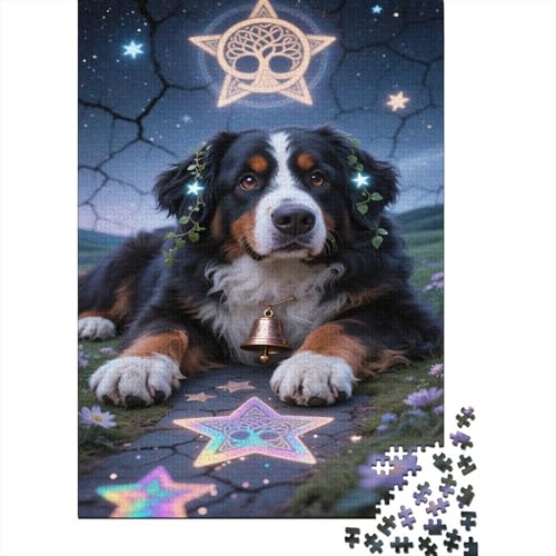 Berner Berghund Puzzle 1000 Teile Schwer Puzzle Spielzeug Lernspiel Impossible Mystical Setting Herausforderung Spielzeug Für Erwachsene Kinder 1000pcs (75x50cm) von CCIZFMQ