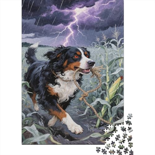 Bernese Berg Dog Puzzles 1000 Teile Schwer Puzzle Spielzeug Lernspiel Impossible Sturm Cornfield Herausforderung Spielzeug Für Erwachsene Und Kinder Ab 14 Jahren 1000pcs (75x50cm) von CCIZFMQ