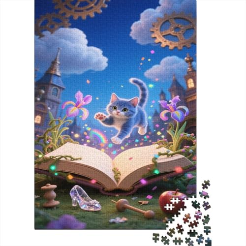 Blaue Kätzchen Puzzle 1000 Teile Schwer Puzzle Spielzeug Lernspiel Impossible Steampunk Herausforderung Spielzeug Für Erwachsene Und Kinder in Bewährter 1000pcs (75x50cm) von CCIZFMQ