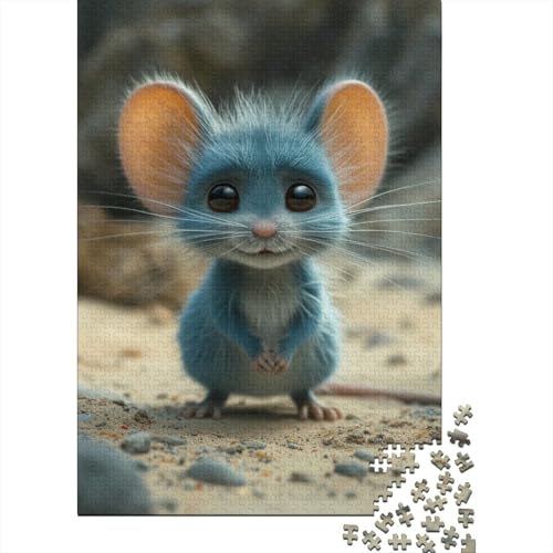 Blaue Maus Puzzle 1000 Teile Schwer Puzzle Spielzeug Pädagogisches Spiel Impossible Große Augen Herausforderung Spielzeug Für Erwachsene Und Kinder in Bewährter 1000pcs (75x50cm) von CCIZFMQ