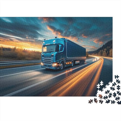 Blauer LKW Puzzles 1000 Teile Schwer Puzzle Spielzeug Lernspiel Impossible Highway Herausforderungsspielzeug Für Erwachsene Und Kinder Ab 14 Jahren 1000pcs (75x50cm) von CCIZFMQ