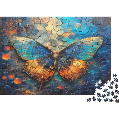 Blauer Schmetterling Puzzle 1000 Teile Schwer Puzzle Spielzeug Pädagogisches Spiel Impossible Mosaikkunst Herausforderungsspielzeug Für Erwachsene Kinder 1000pcs (75x50cm) von CCIZFMQ