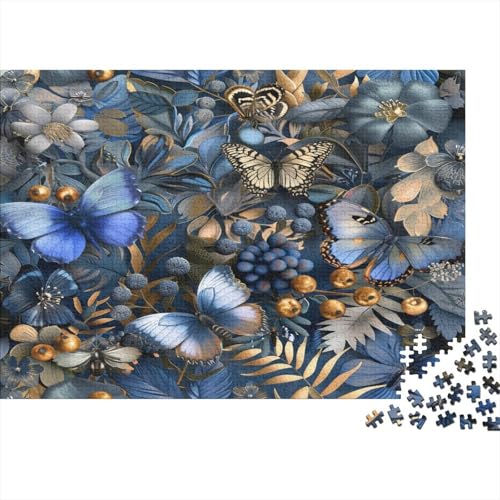 Blauer Schmetterling Puzzle 1000-teilige Schwer Puzzle Spielzeug Pädagogisches Spiel Impossible Herausforderungsspielzeug Für Erwachsene Und Kinder in Bewährter 1000pcs (75x50cm) von CCIZFMQ