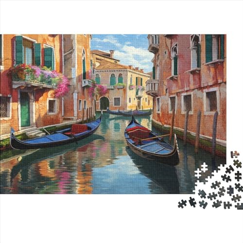Blick auf den Kanal von Venedig Puzzle 1000 Teile Schwer Puzzle Spielzeug Lernspiel Impossible Water Town Herausforderung Spielzeug Für Erwachsene Und Kinder in Bewährter 1000pcs (75x50cm) von CCIZFMQ