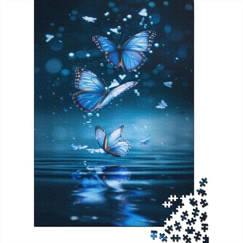 Blue Schmetterling Puzzles 1000 Teile Schwer Puzzle Spielzeug Lernspiel Impossible Wasseroberfläche Herausforderungsspielzeug Für Erwachsene Kinder 1000pcs (75x50cm) von CCIZFMQ