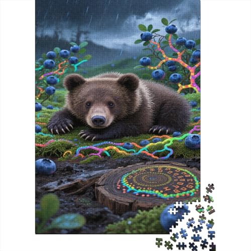 Braun Bär Puzzles 1000 Teile Schwer Puzzle Spielzeug Lernspiel Impossible Blueberries Regenwald Herausforderung Spielzeug Für Erwachsene Und Kinder Ab 12 Jahren 1000pcs (75x50cm) von CCIZFMQ