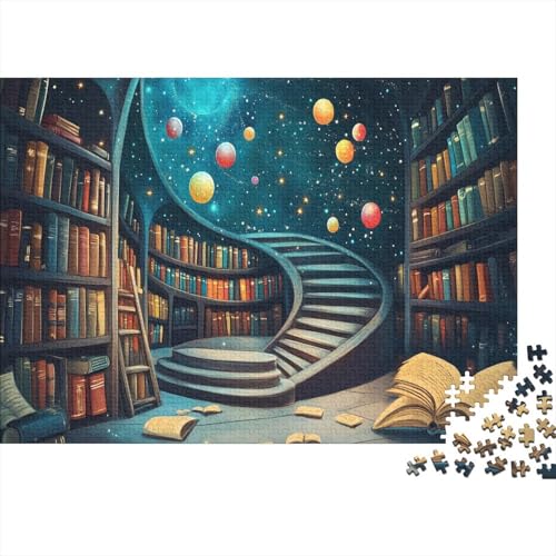 Bücherregal Puzzles 1000 Teile Schwer Puzzle Spielzeug Lernspiel Impossible Library Herausforderung Spielzeug Für Erwachsene Kinder 1000pcs (75x50cm) von CCIZFMQ