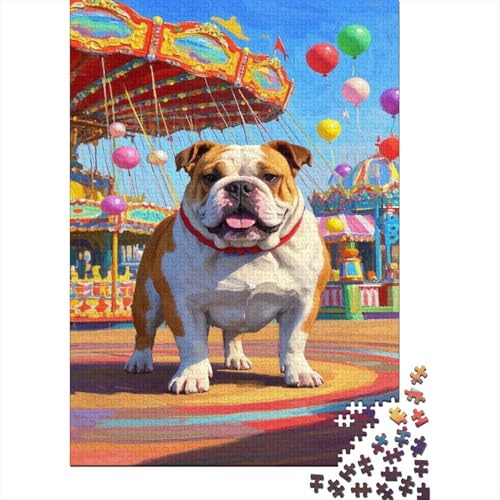 BullHundge Puzzles 1000 Teile Schwer Puzzle Spielzeug Lernspiel Impossible Cute Dog Herausforderungsspielzeug Für Erwachsene Und Kinder in Bewährter 1000pcs (75x50cm) von CCIZFMQ