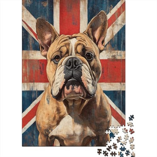 Bulldogge Puzzle 1000-teilige Schwer Puzzle Spielzeug Lernspiel Impossible Hund Herausforderung Spielzeug Für Erwachsene Und Kinder Ab 12 Jahren 1000pcs (75x50cm) von CCIZFMQ