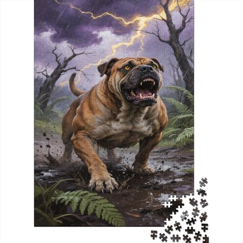 Bulldogs Puzzles 1000-teilige Schwer Puzzle Spielzeug Lernspiel Impossible Storm Forest Herausforderungsspielzeug Für Erwachsene Und Kinder in Bewährter 1000pcs (75x50cm) von CCIZFMQ