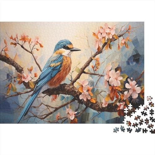 Bunter Kleiner Vogel Puzzles 1000 Teile Schwer Puzzle Spielzeug Pädagogisches Spiel Impossible Flower Branch Herausforderungsspielzeug Für Erwachsene Kinder 1000pcs (75x50cm) von CCIZFMQ