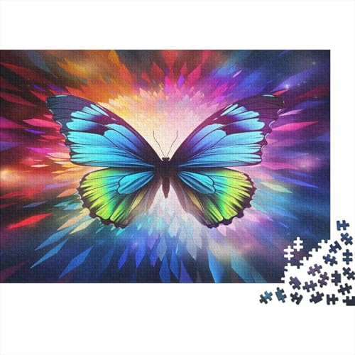 Bunter Schmetterling Puzzle 1000 Teile Schwer Puzzle Spielzeug Lernspiel Impossible Herausforderungsspielzeug Für Erwachsene Kinder 1000pcs (75x50cm) von CCIZFMQ