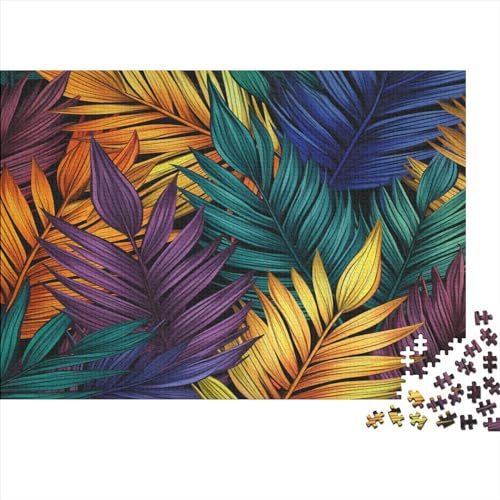 Buntes Laub Puzzle 1000-teilige Schwer Puzzle Spielzeug Pädagogisches Spiel Impossible Tropical Leaves Herausforderung Spielzeug Für Erwachsene Und Kinder Ab 12 Jahren 1000pcs (75x50cm) von CCIZFMQ
