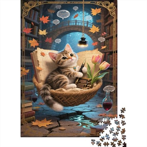Chartreux Puzzle 1000-teilige Schwer Puzzle Spielzeug Lernspiel Impossible Bibliothekskorb Herausforderung Spielzeug Für Erwachsene Und Kinder in Bewährter 1000pcs (75x50cm) von CCIZFMQ