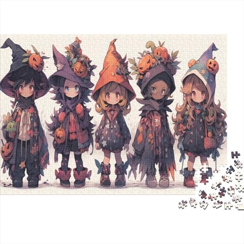 Chibi Kinder Puzzle 1000 Teile Schwer Puzzle Spielzeug Lernspiel Impossible Halloween Kostüme Herausforderungsspielzeug Für Erwachsene Und Kinder Ab 12 Jahren 1000pcs (75x50cm) von CCIZFMQ