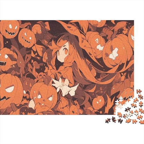 Chibi Mädchen Puzzles 1000 Teile Schwer Puzzle Spielzeug Pädagogisches Spiel Impossible Kürbis Laternen Herausforderung Spielzeug Für Erwachsene Und Kinder in Bewährter 1000pcs (75x50cm) von CCIZFMQ