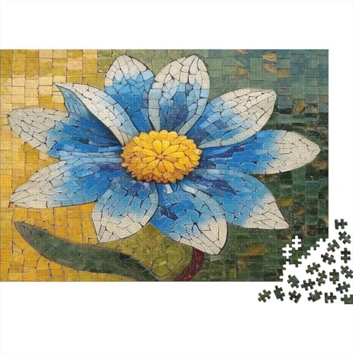 Chrysanthemen Puzzle 1000 Teile Schwer Puzzle Spielzeug Pädagogisches Spiel Impossible Blaue Blume Herausforderung Spielzeug Für Erwachsene Kinder 1000pcs (75x50cm) von CCIZFMQ
