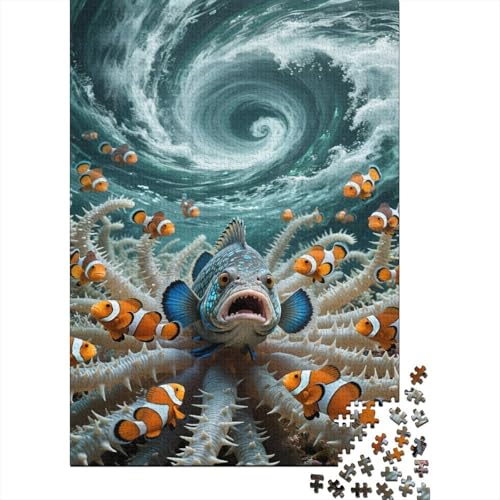 Clownfish Puzzles 1000-teilige Schwer Puzzle Spielzeug Lernspiel Impossible Unterwasserwirbel Herausforderungsspielzeug Für Erwachsene Kinder 1000pcs (75x50cm) von CCIZFMQ