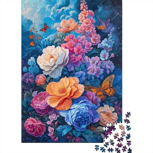 Colorful Blumen Puzzles 1000 Teile Schwer Puzzle Spielzeug Pädagogisches Spiel Impossible Blue Sky Herausforderungsspielzeug Für Erwachsene Kinder 1000pcs (75x50cm) von CCIZFMQ