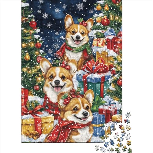 Corgi Puzzle 1000 Teile Schwer Puzzle Spielzeug Lernspiel Impossible Weihnachtsstimmung Herausforderung Spielzeug Für Erwachsene Und Kinder in Bewährter 1000pcs (75x50cm) von CCIZFMQ