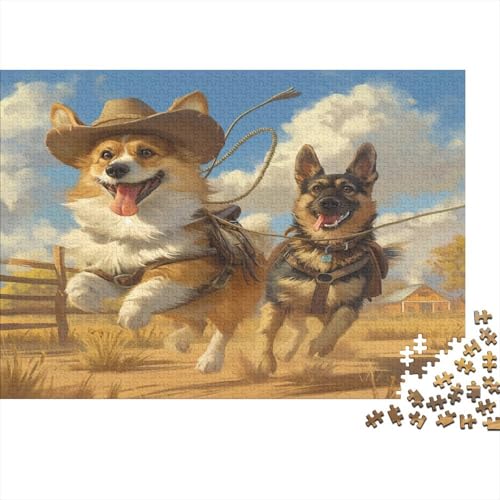 Corgi Puzzle 1000-teilige Schwer Puzzle Spielzeug Pädagogisches Spiel Impossible Laufen in den Feldern Herausforderung Spielzeug Für Erwachsene Und Kinder Ab 12 Jahren 1000pcs (75x50cm) von CCIZFMQ