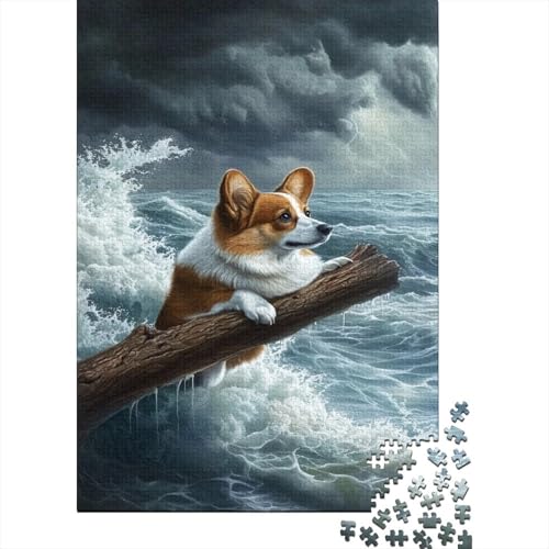 Corgi Puzzles 1000 Teile Schwer Puzzle Spielzeug Lernspiel Impossible Ocean Storm Herausforderung Spielzeug Für Erwachsene Kinder 1000pcs (75x50cm) von CCIZFMQ