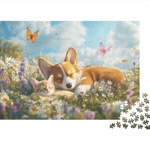 Corgi Puzzles 1000-teilige Schwer Puzzle Spielzeug Lernspiel Impossible Dog Herausforderungsspielzeug Für Erwachsene Kinder 1000pcs (75x50cm) von CCIZFMQ