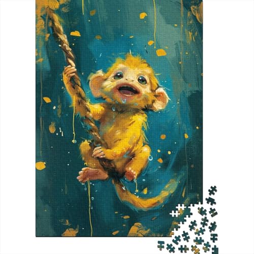 Cute AFFE Puzzle 1000-teilige Schwer Puzzle Spielzeug Pädagogisches Spiel Impossible Cartoon Herausforderung Spielzeug Für Erwachsene Und Kinder in Bewährter 1000pcs (75x50cm) von CCIZFMQ