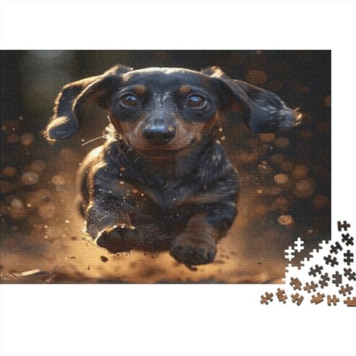 Dachshund Puzzle 1000 Teile Schwer Puzzle Spielzeug Lernspiel Impossible Laufen im Freien Herausforderungsspielzeug Für Erwachsene Und Kinder in Bewährter 1000pcs (75x50cm) von CCIZFMQ