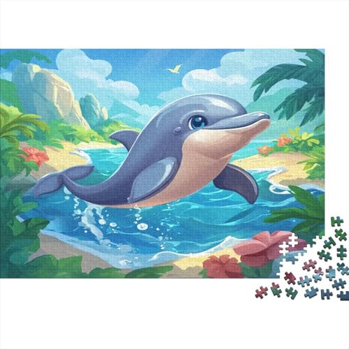 Delphin Puzzles 1000 Teile Schwer Puzzle Spielzeug Lernspiel Impossible Berg Ozean Herausforderungsspielzeug Für Erwachsene Und Kinder Ab 14 Jahren 1000pcs (75x50cm) von CCIZFMQ