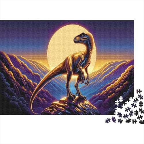 Der Velociraptor Puzzle 1000 Teile Schwer Puzzle Spielzeug Pädagogisches Spiel Impossible Sonnenuntergang Berge Herausforderungsspielzeug Für Erwachsene Und Kinder Ab 14 Jahren 1000pcs (75x50cm) von CCIZFMQ