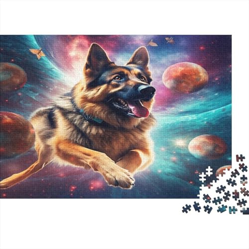 Deutscher Schäfer Dog Puzzles 1000 Teile Schwer Puzzle Spielzeug Lernspiel Impossible Raum Hintergrund Herausforderungsspielzeug Für Erwachsene Und Kinder in Bewährter 1000pcs (75x50cm) von CCIZFMQ