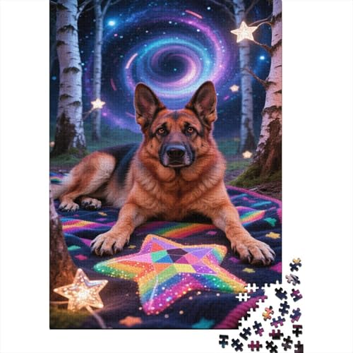 Deutscher Schäfer Puzzle 1000 Teile Schwer Puzzle Spielzeug Pädagogisches Spiel Impossible Der verzauberte Wald Herausforderungsspielzeug Für Erwachsene Kinder 1000pcs (75x50cm) von CCIZFMQ