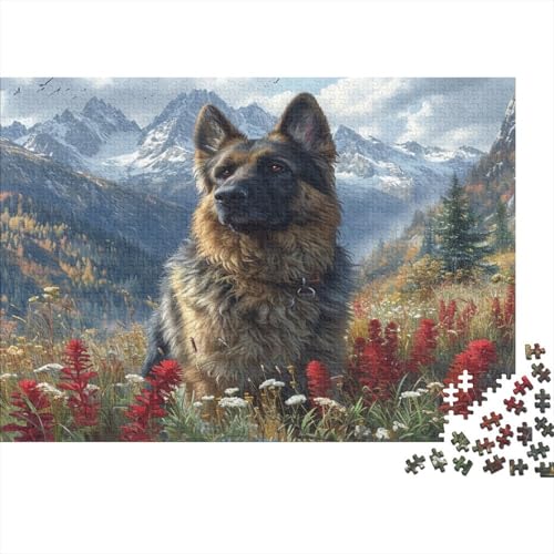 Deutscher Schäfers Puzzle 1000-teilige Schwer Puzzle Spielzeug Lernspiel Impossible Snow Mountain Herausforderung Spielzeug Für Erwachsene Und Kinder in Bewährter 1000pcs (75x50cm) von CCIZFMQ