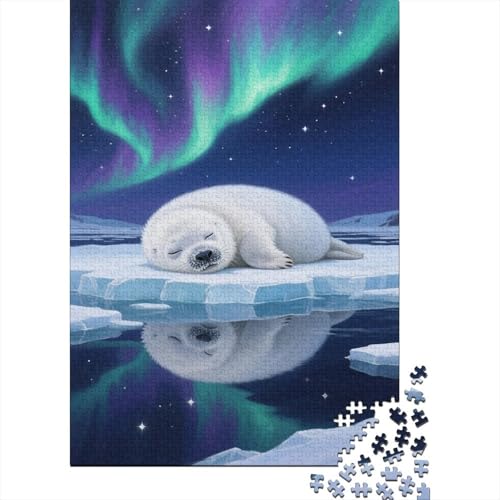 Dichtung Puzzles 1000 Teile Schwer Puzzle Spielzeug Lernspiel Impossible Nordlichter Ice Floe Herausforderung Spielzeug Für Erwachsene Und Kinder Ab 12 Jahren 1000pcs (75x50cm) von CCIZFMQ