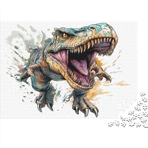 Dinosaurier Puzzle 1000-teilige Schwer Puzzle Spielzeug Lernspiel Impossible T-Rex Herausforderung Spielzeug Für Erwachsene Und Kinder Ab 14 Jahren 1000pcs (75x50cm) von CCIZFMQ